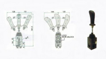 Kreuzschalthebel für hydr. Antriebs-/ Steuertechnik