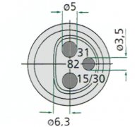 Stecker mit Flachsteckanschluss 3-polig, 25A