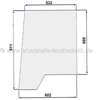 Türscheibe links/rechts oben hinten für Case IH