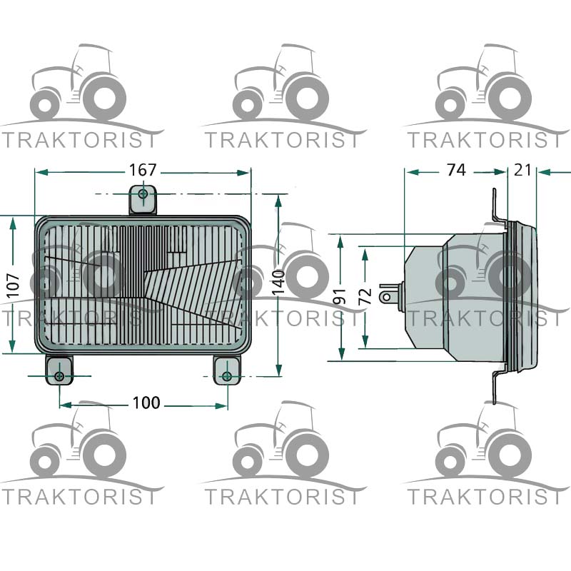 Traktorist Shop - Hauptscheinwerfer links und rechts für Massey 