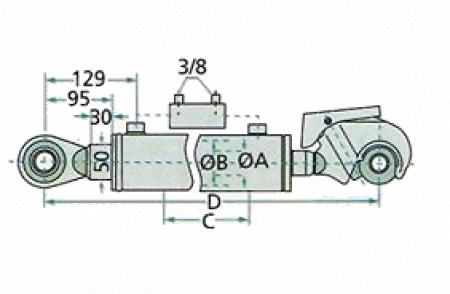 Hydraulischer Oberlenker (Hub 280mm)