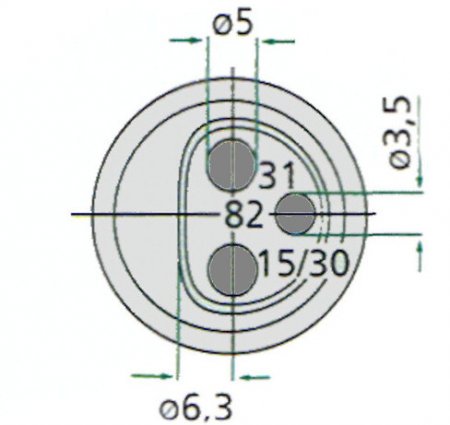 Stecker mit Flachsteckanschluss 3-polig, 25A