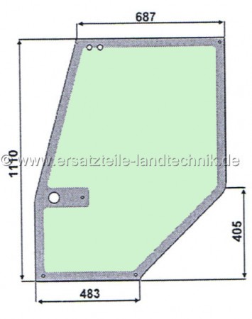 Türscheibe rechts für Case IH