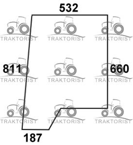 Türscheibe oben hinten für Case IH