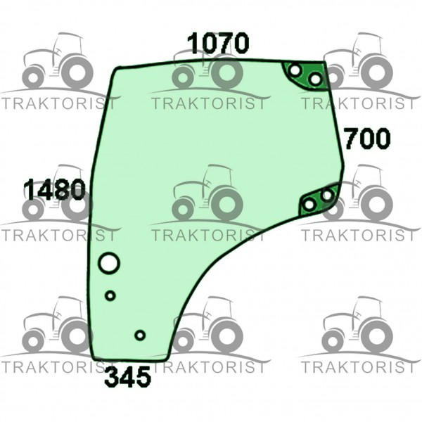 Türscheibe links für Case IH